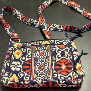 Vera Bradley Navy and Red Patterned Crossbody Bag